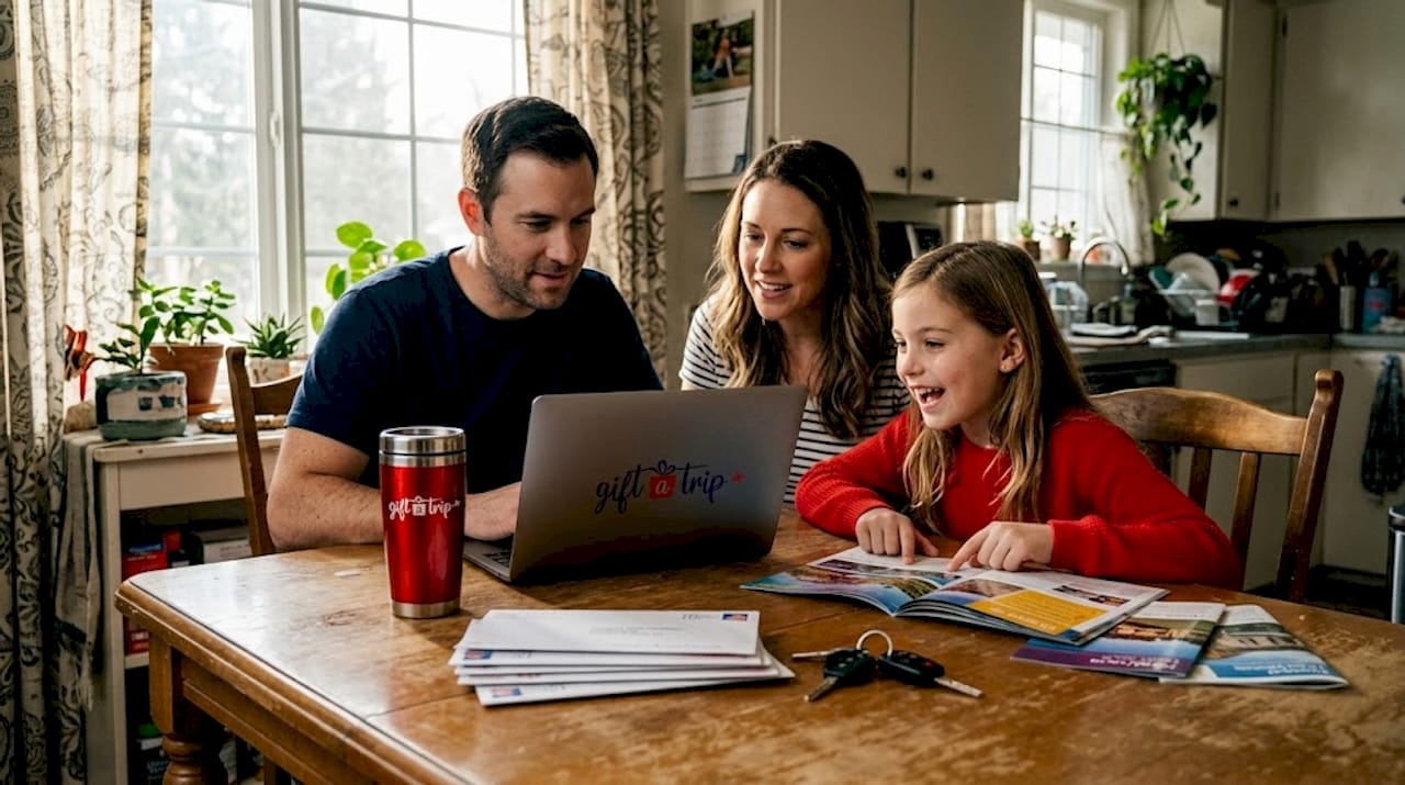 family planning vacation at kitchen table