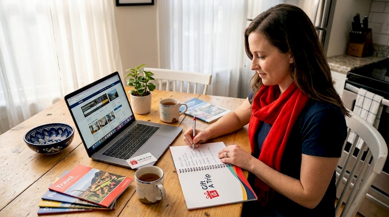 woman explores hotel gift card options