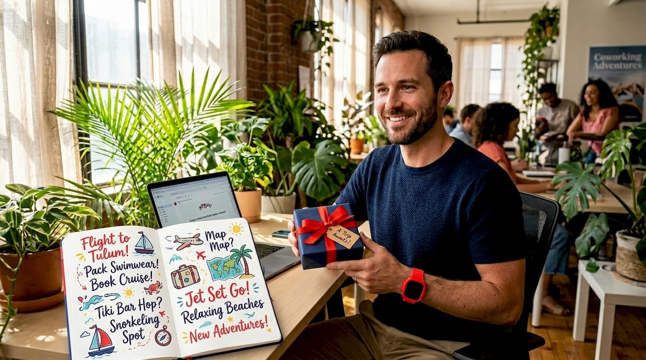 employee receiving gift motivation