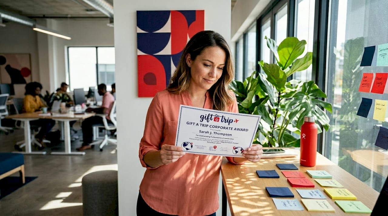 hr manager reviewing corporate travel certificate