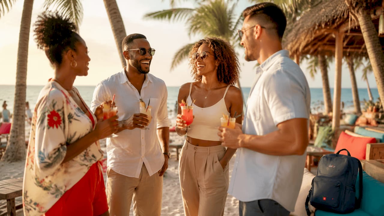 sales incentive ideas list: top 15 for 2026 4 colleagues celebrating sales success by pool