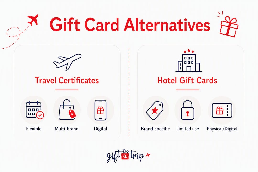 best gifts.marriott.com alternatives for travel gifts 2026 4 comparison infographic for travel gift card alternatives