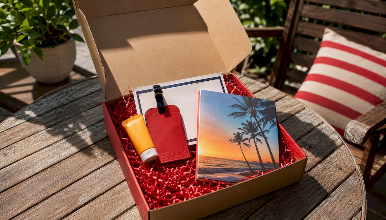 when to gift travel: best occasions and formats in 2026 4 travel reveal gift box with travel essentials