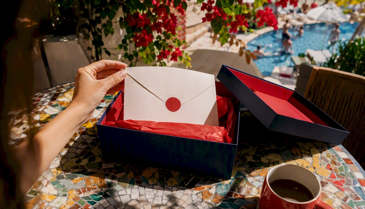 the fastest way to add travel rewards to a referral program 8 hand pulling travel gift certificate from box