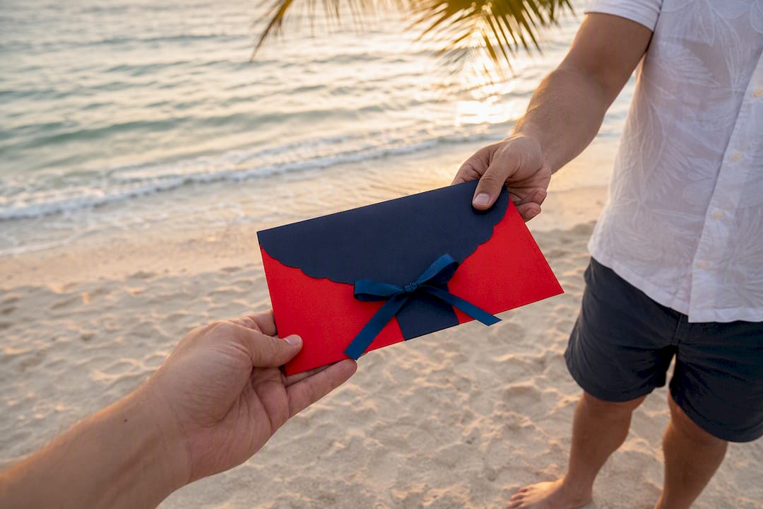 de minimis fringe benefits: what hr must know in 2026 4 hands exchanging wrapped travel reward envelope patio