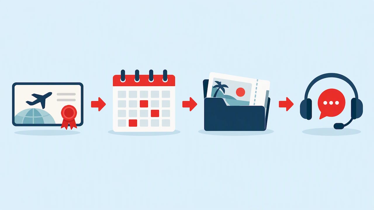 Travel certificate redemption steps illustrated