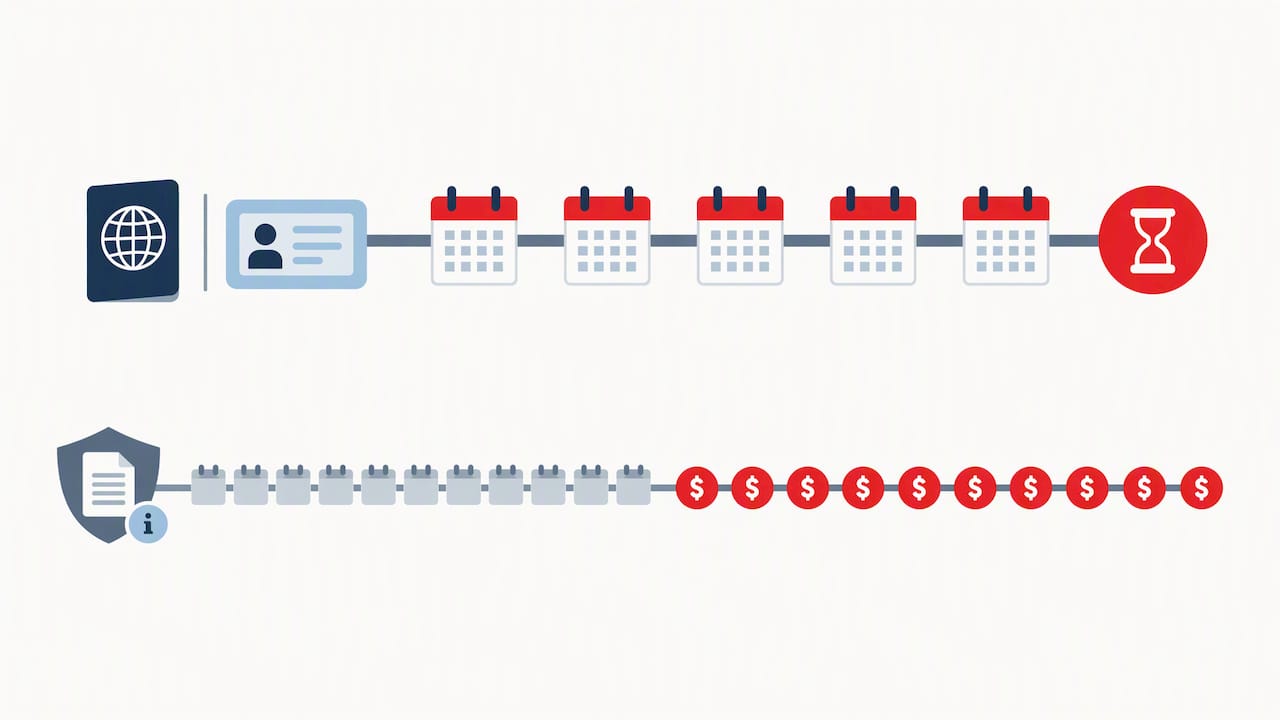 Secure Digital Travel Certificates: 5 Years, Fees, and HR Taxes 1 Visual timeline of certificate expiration and fees