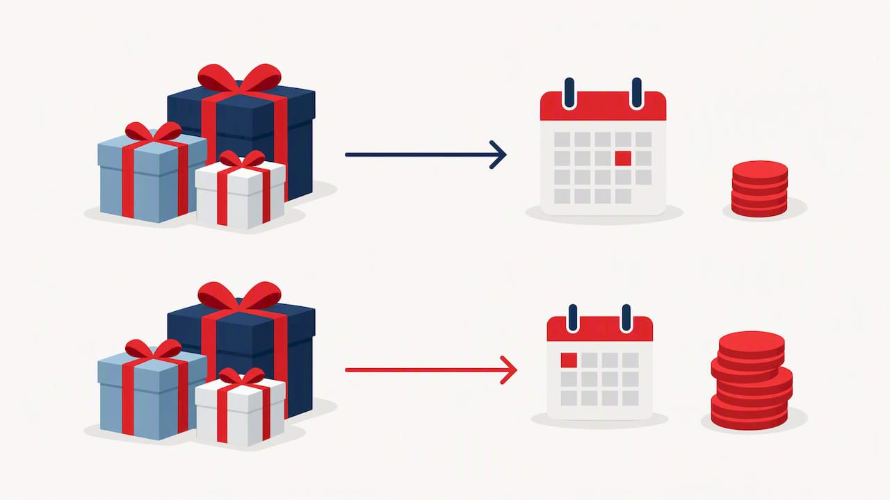 Same gift box order with two delivery costs